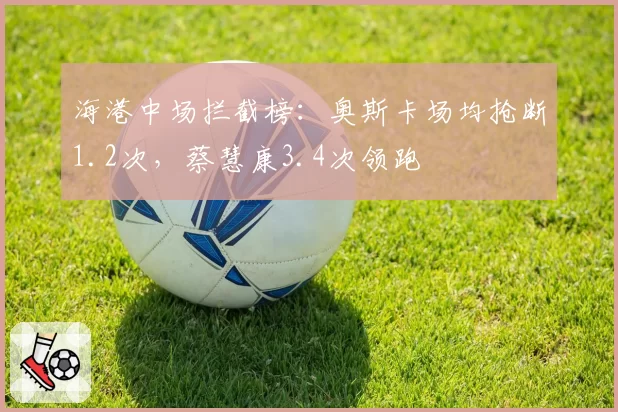 海港中场拦截榜:奥斯卡场均抢断1.2次,蔡慧康3.4次领跑